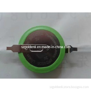 24.5mmx5mm Coin Cell Lithium Battery Br2450A with Tabs